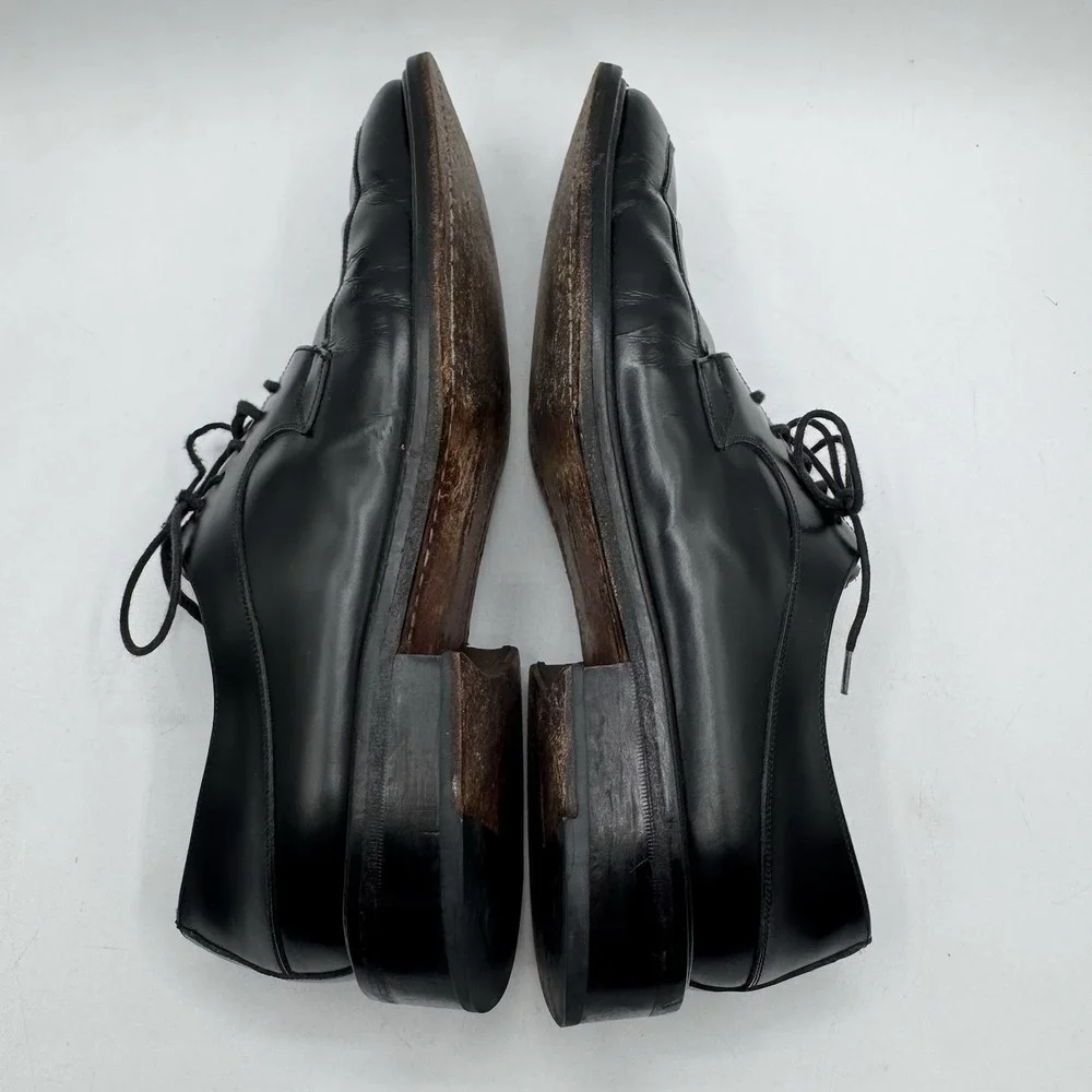 Mezlan Alcoy Vintage Y2K Black Leather Chunky Oxford Mens Sz 10 Black Platform